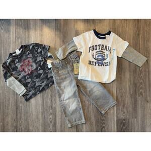 Childrens Place Jeans Pants Boys Size 3 & 4 Long Sleeve Shirts Lot NWT